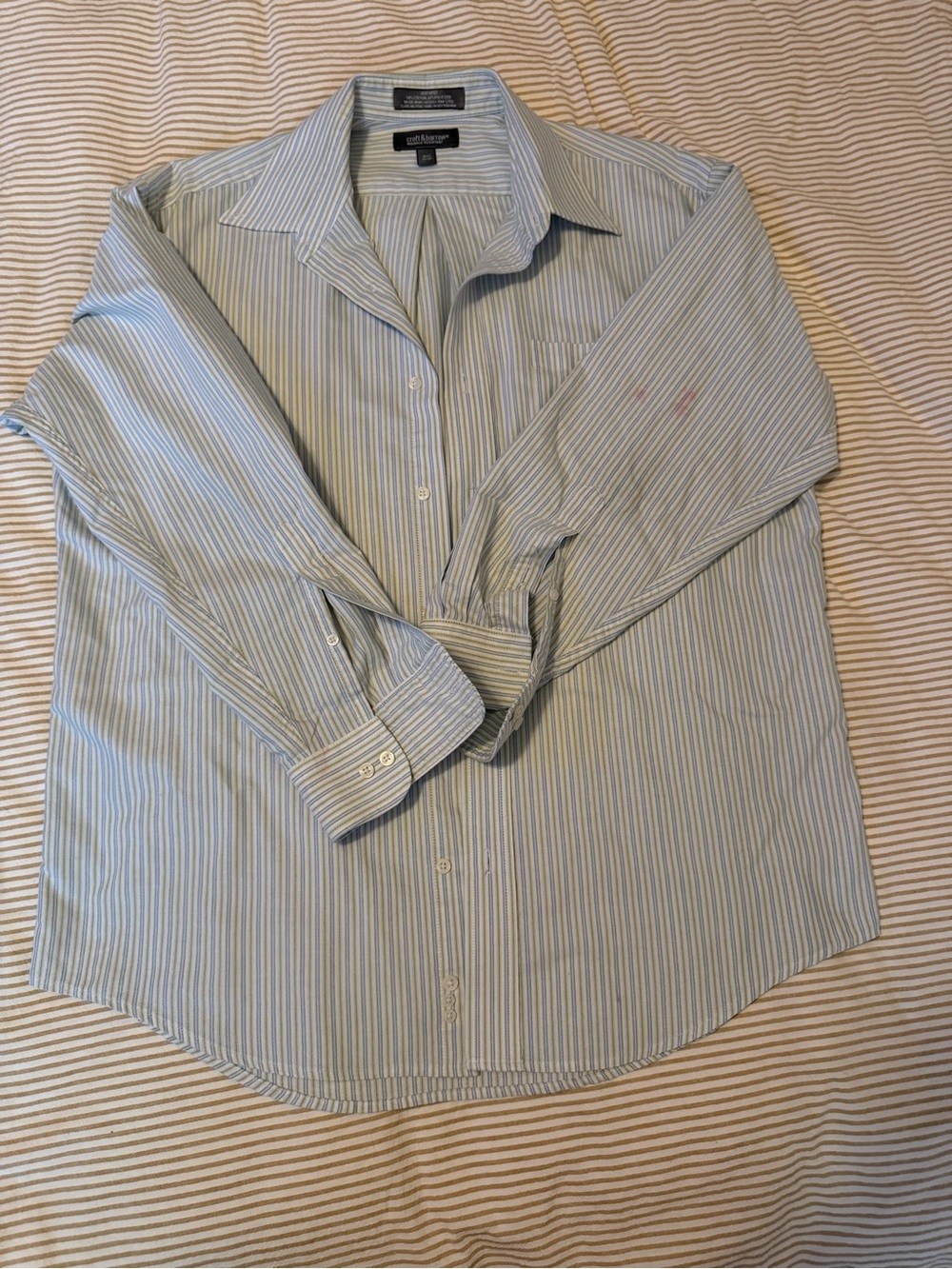 croft & barrow Blue and White Pinstripe Dress Shirt